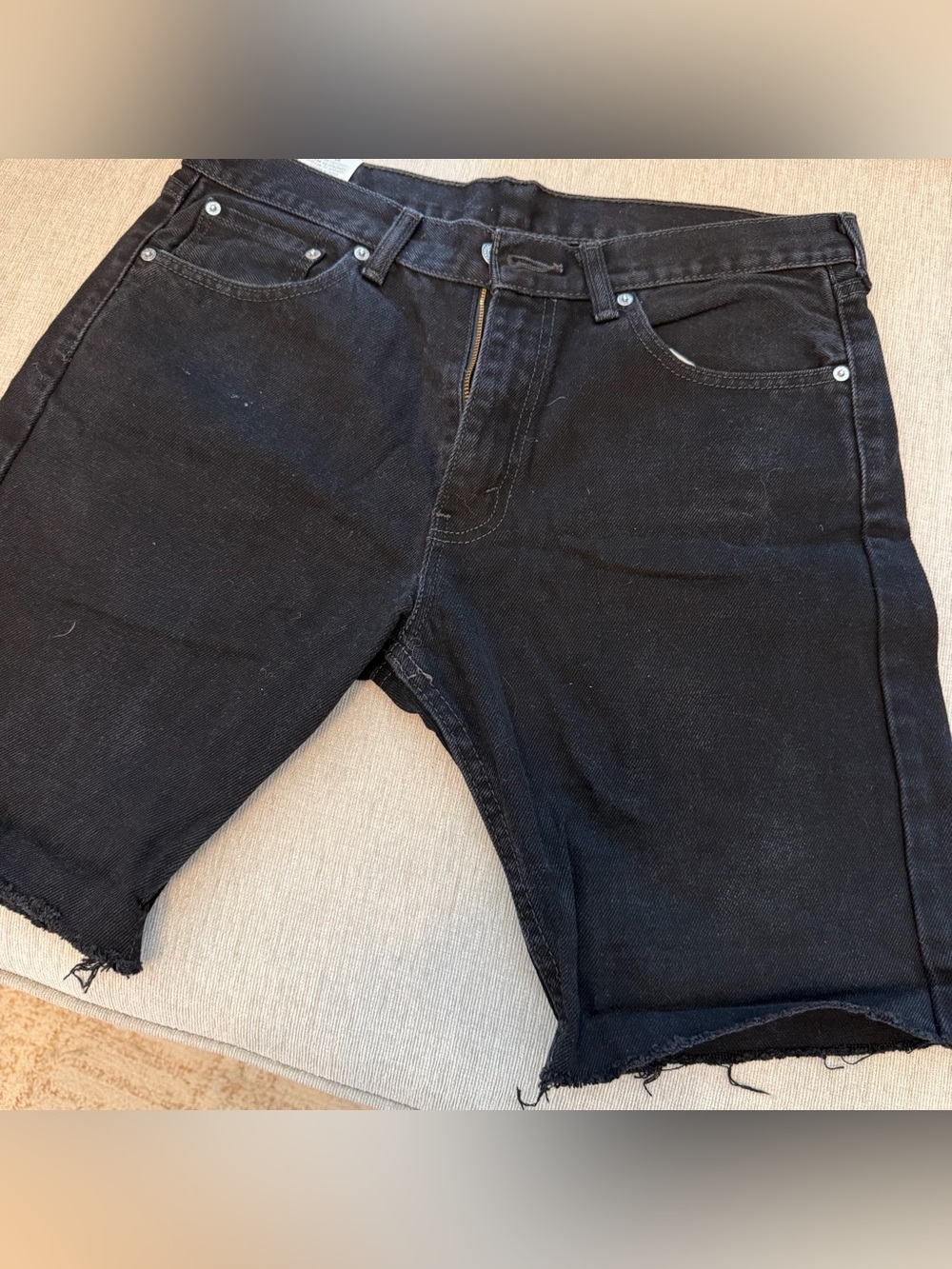 Levi's Black Cut-Off Denim Shorts